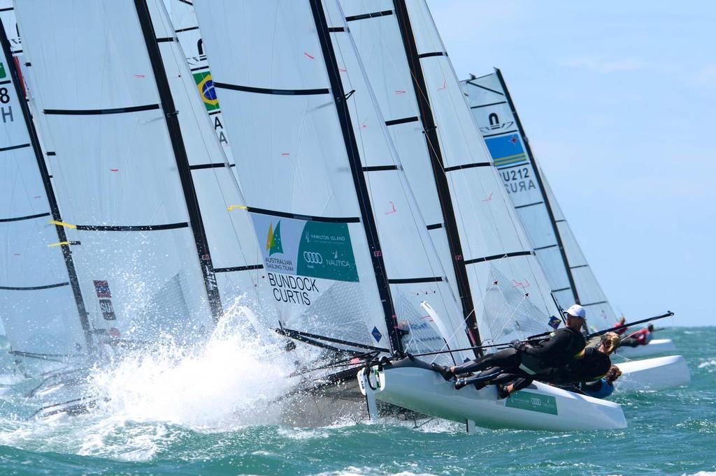 2014 Nacra 17 European Championship - Darren Bundock and Nina Curtis © Antoine Beysens